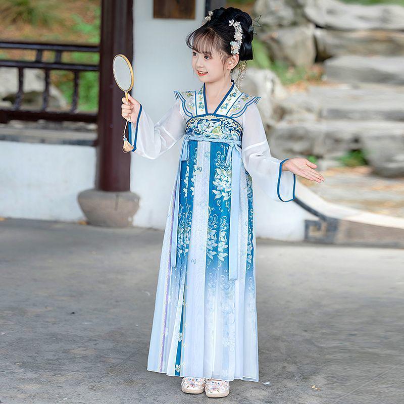 2025 Hanfu & Tang Suit: National Style Long-Sleeved Fairy Costume for Kids - Spring/Autumn Collection