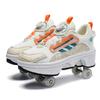 New Double-Row Four-Wheel Roller Skating Shoes Dual-Use Roller Shoes Men Women Sneakers Sport Dog walking training running shoes