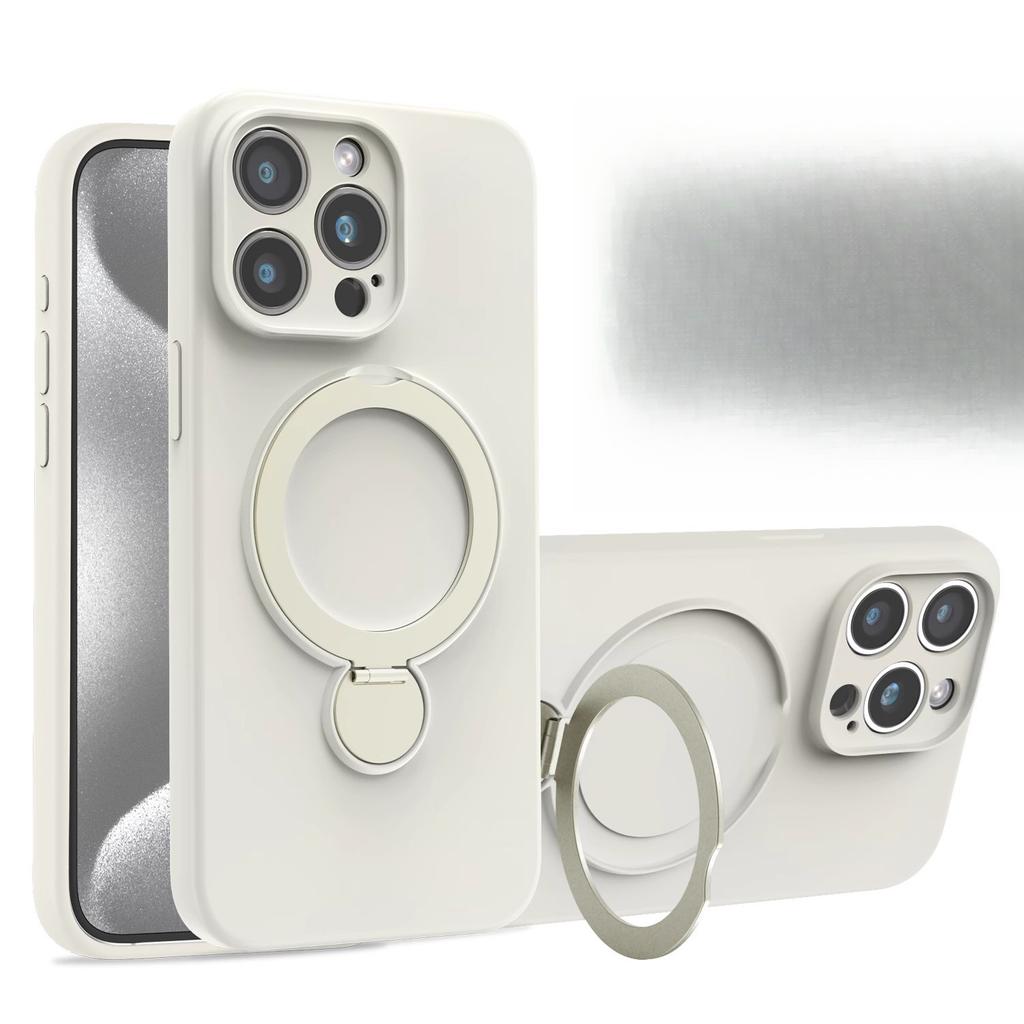 Applicable To Apple 16pro Mobile Phone Case Magnetic Suction Bracket 360° Rotating IPhone 15 Liquid 14 Anti-fall Protection Case