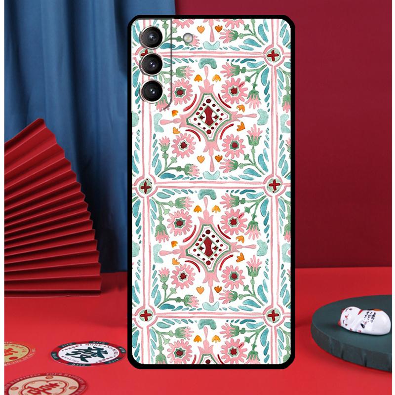 Moroccan Pattern Phone Case For Samsung Galaxy S25 S24 Ultra S9 S10 S20 S21 S22 S23 Plus S24 FE Back Cover