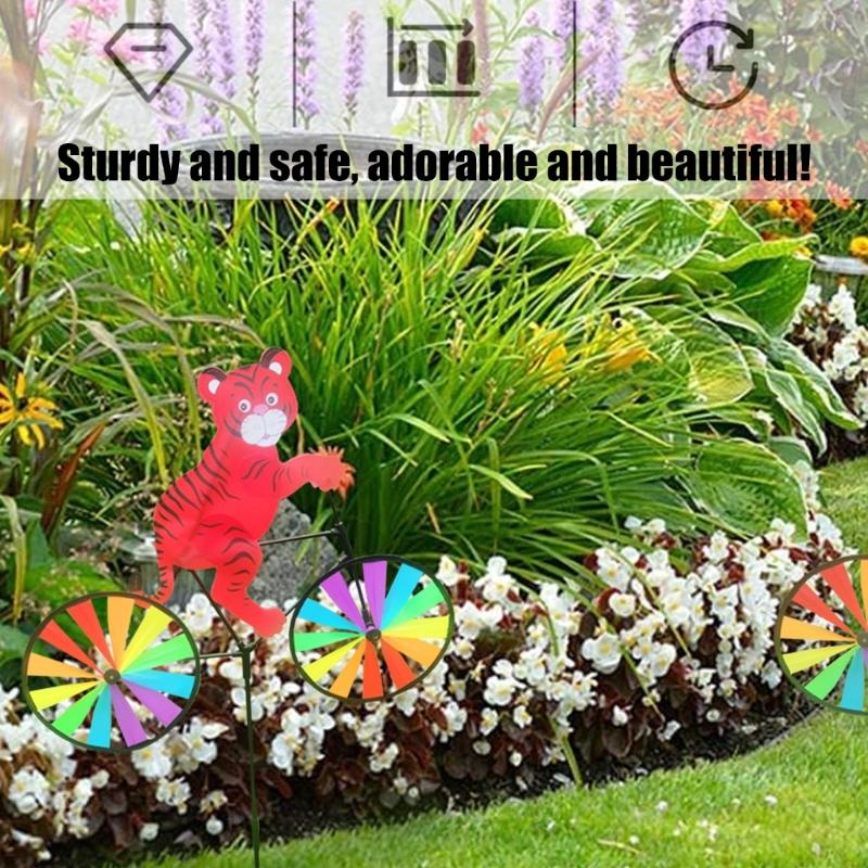 Playful Animal Cycling Windmill Toy Featuring Vibrant Color And Weather Resistant Fabric