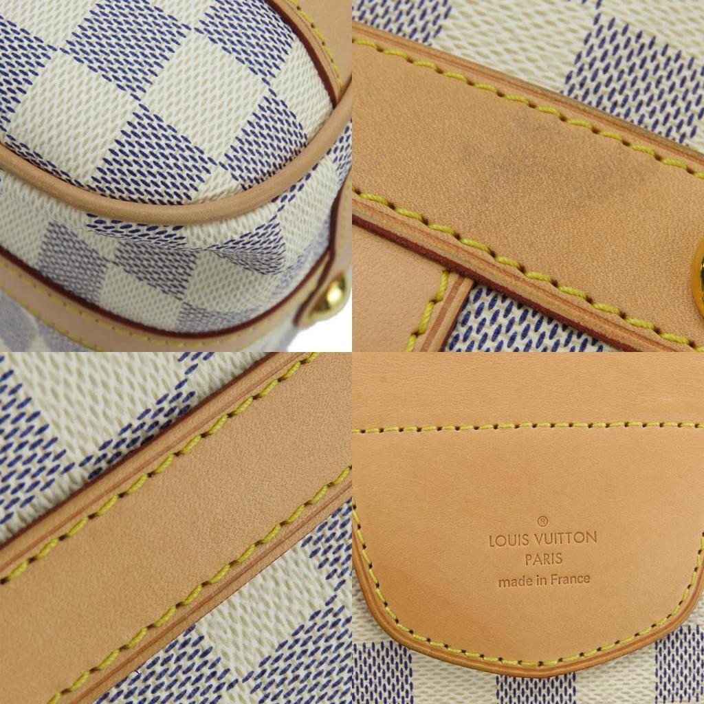 Used LOUIS VUITTON Tote Bag Stresa PM N42220 Damier Azur/Nume leather white Fashionable