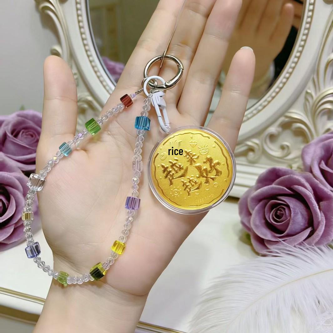 Princess 999 Solid Gold Biscuit Bag Keychain Pendant - Richly Stylish Gift