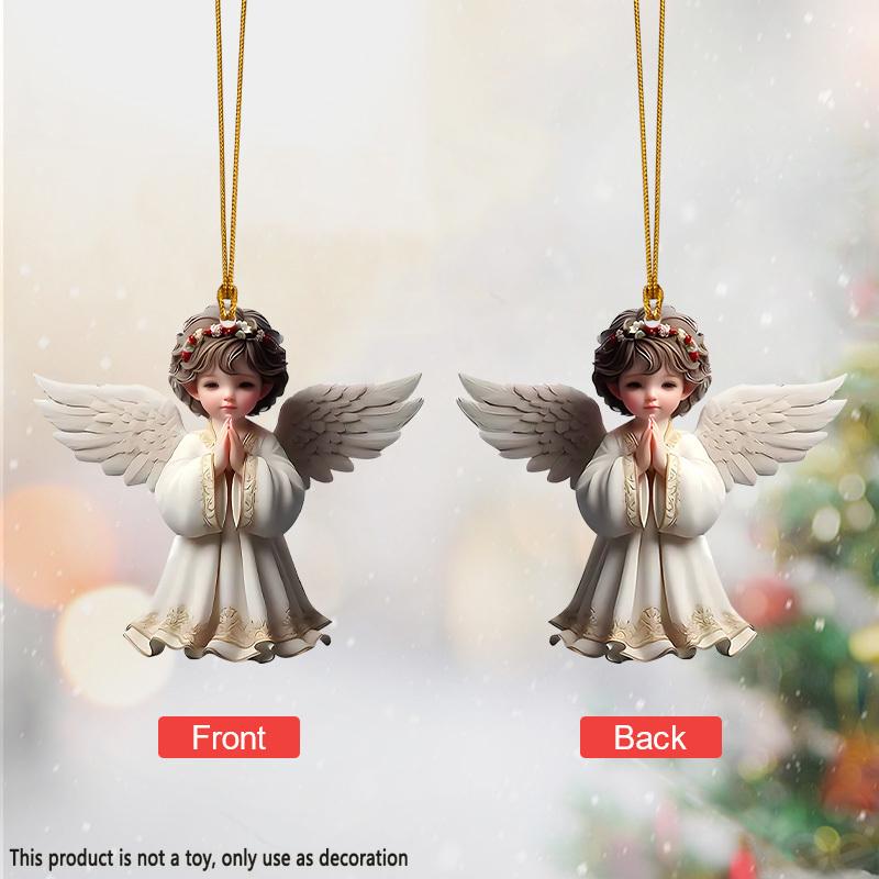 1pc Easter Praying Angel Acrylic Hanging Sign Door Wall Plaque Indoor Outdoor Home Decor