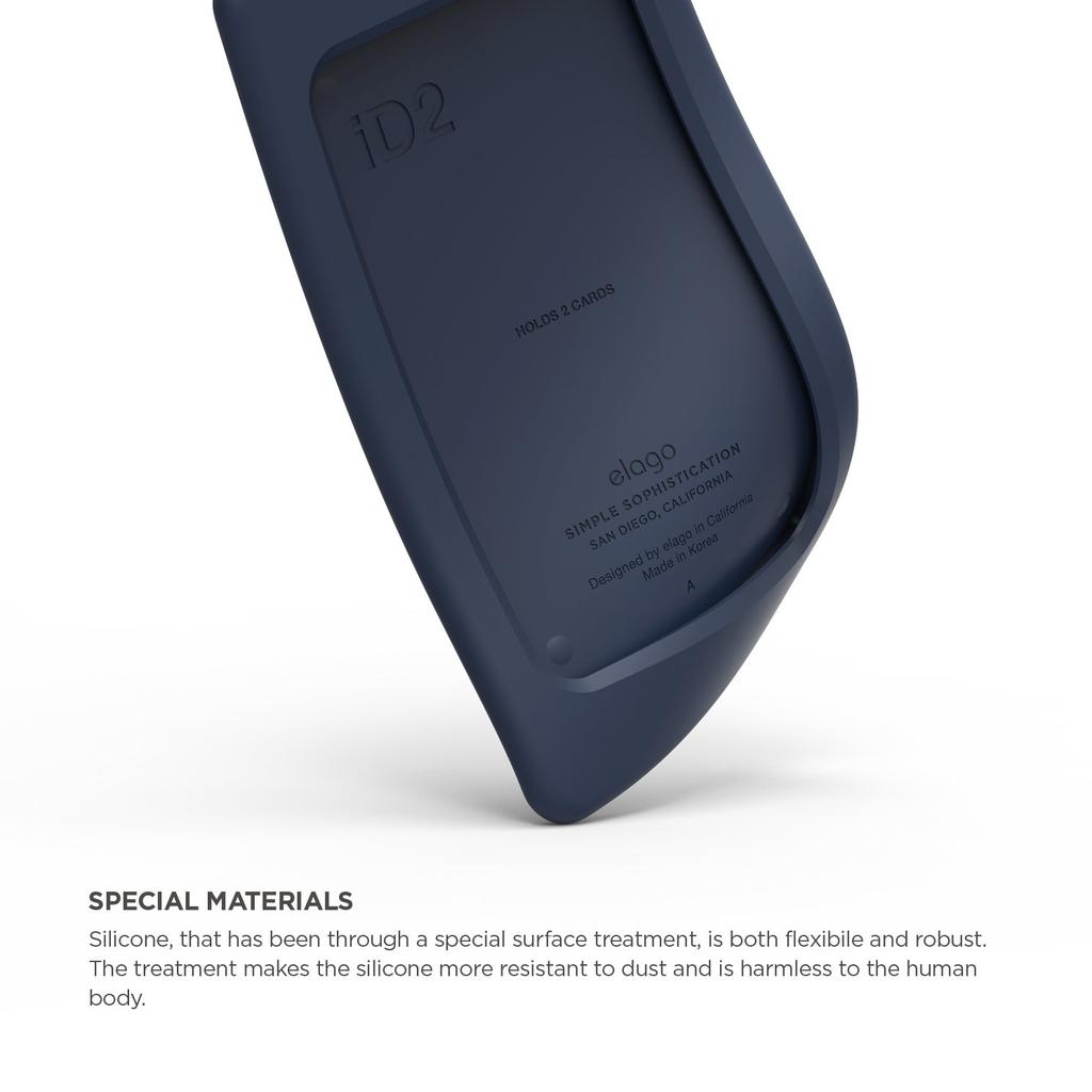 Elago ID2 Pass Case Silicone ID Card Holder Neck Strap Included Employee ID Case Gene Indigo