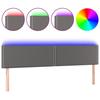 VidaXL Tête de Lit à LED Meuble de Chambre à Coucher Accessoire de Lit Double Tête de Cadre de Lit Intérieur Gris 3121584