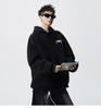 Men's Autumn Black Demon Cat Print Heavyweight Loose Fit Hoodie