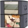 Clothes storage bag, blanket storage bag, foldable non-woven closet organizer, gray