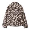 Jnleaog Autumn New Women's Clothing Fashion Style French Fashion Temperament Design Leopard Print Print Quilted Cotton-Padded Jacket