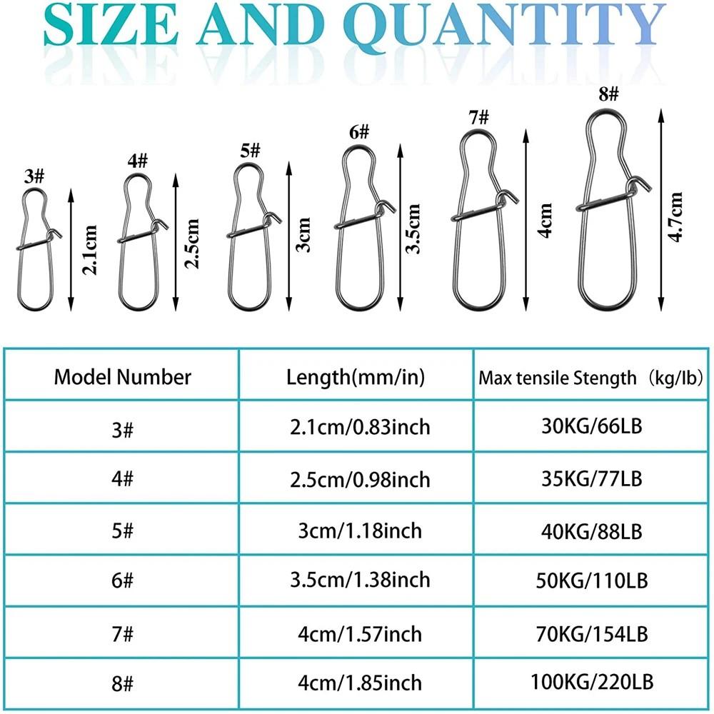 210 buc Agrafe Pescuit Clip Agrafă Duo Lock Vârteje Agrafe Momeală Schimbare Rapidă Oțel Inoxidabil Vârteje Clipuri Pescuit Echipament Pescuit