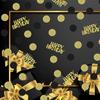 Happy Birthday Party Confetti for Table Glitter Black and Gold Birthday Table Confetti,Sprinkling Scatter Circle Dots Birthday Confetti Paper for