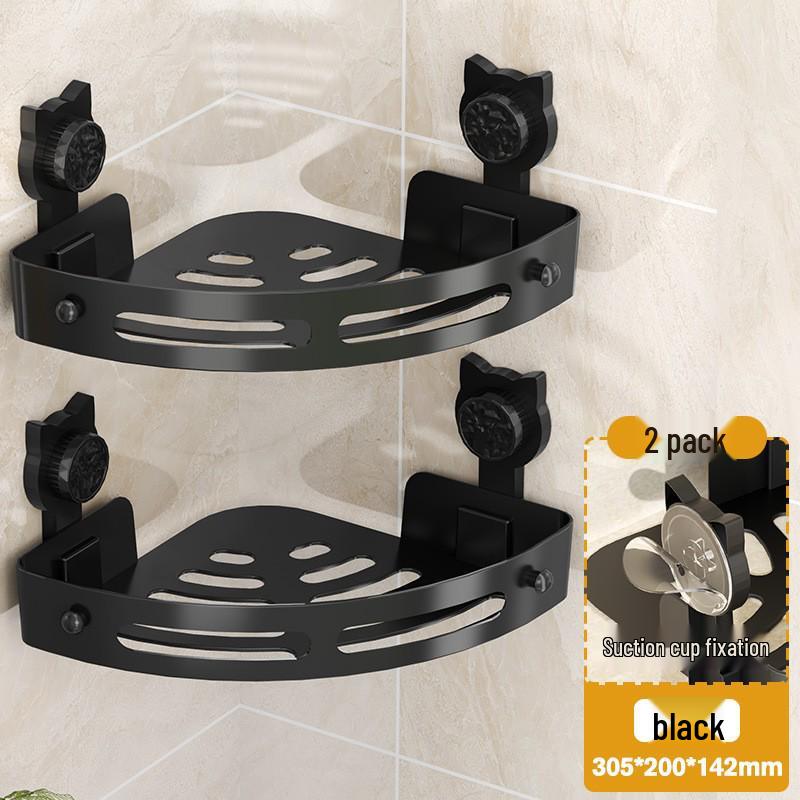 No-Drill Wall-Mounted Suction Cup Cat Storage Rack for Bathroom