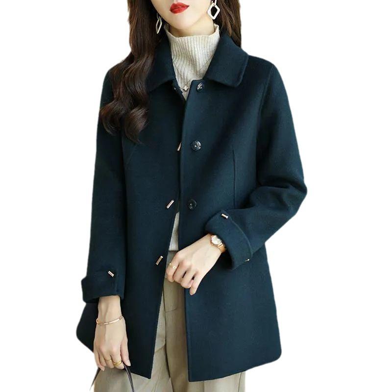 Spring 2025 Women's Petite Fashion Slimming Versatile Cotton-Padded Woolen Coat