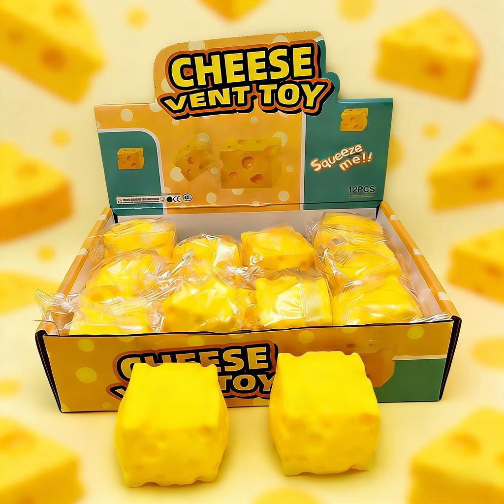 Squishy Square Cheese Squeeze Toys Rebound Push Stress Relief Sensory Toy Soft Butter Cheese Fidget Toy Gifts