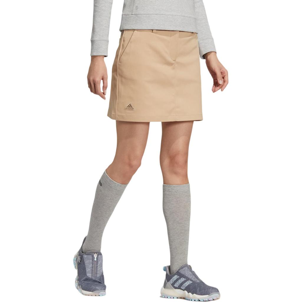 Adidas Play Green Twill Skirt Solid Color Embroidered Logo Patch Back Pocket Built-In Shorts Sports Casual Skirt Women Skirts Brown HC3780