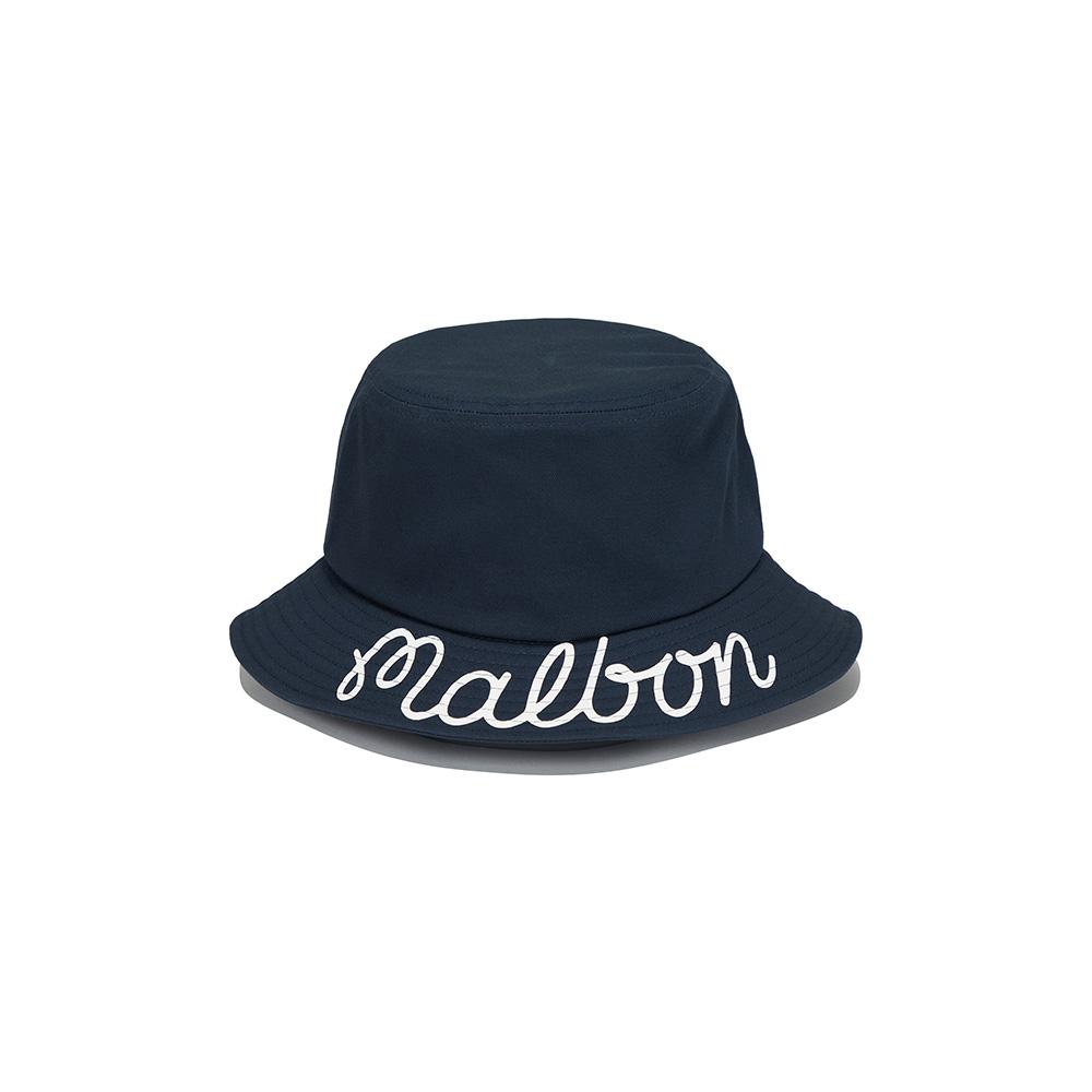 MALBON GOLF Malbon Brimmed Script Bucket Hat Navy