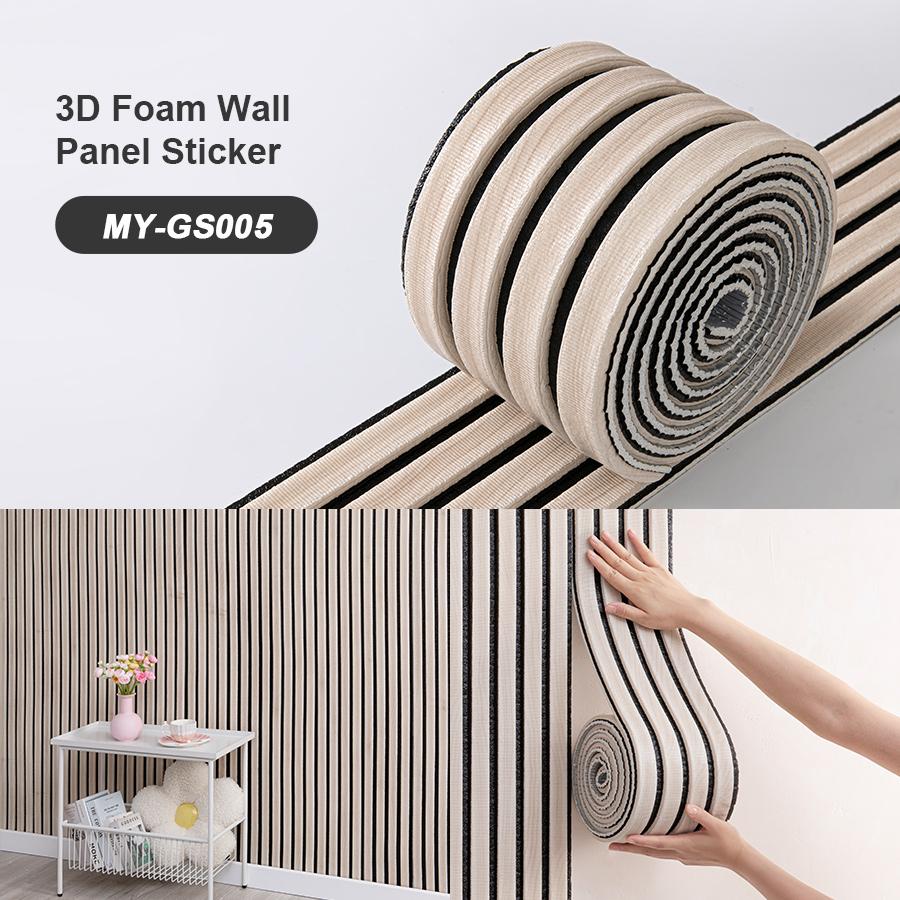 1Roll SXP Foam Wall Sticker 3D Wall Panel 11mm Thick Self Adhesive Skirting Board Wainscoting Suitable for All Indoor Spaces