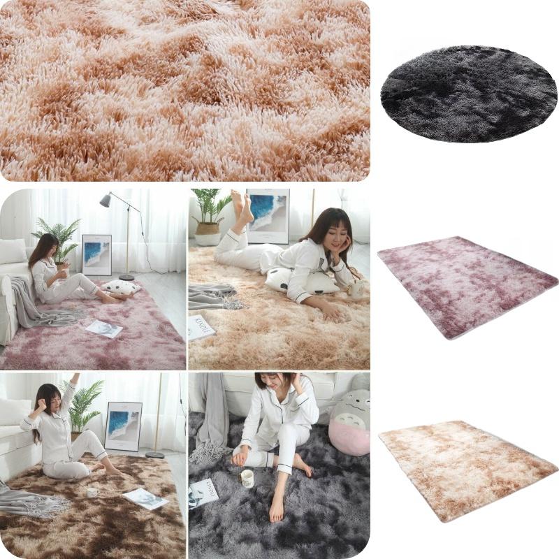 Nordic Style Round Carpet For Bedroom And Living Room Polyester Fiber Material Hand Washable