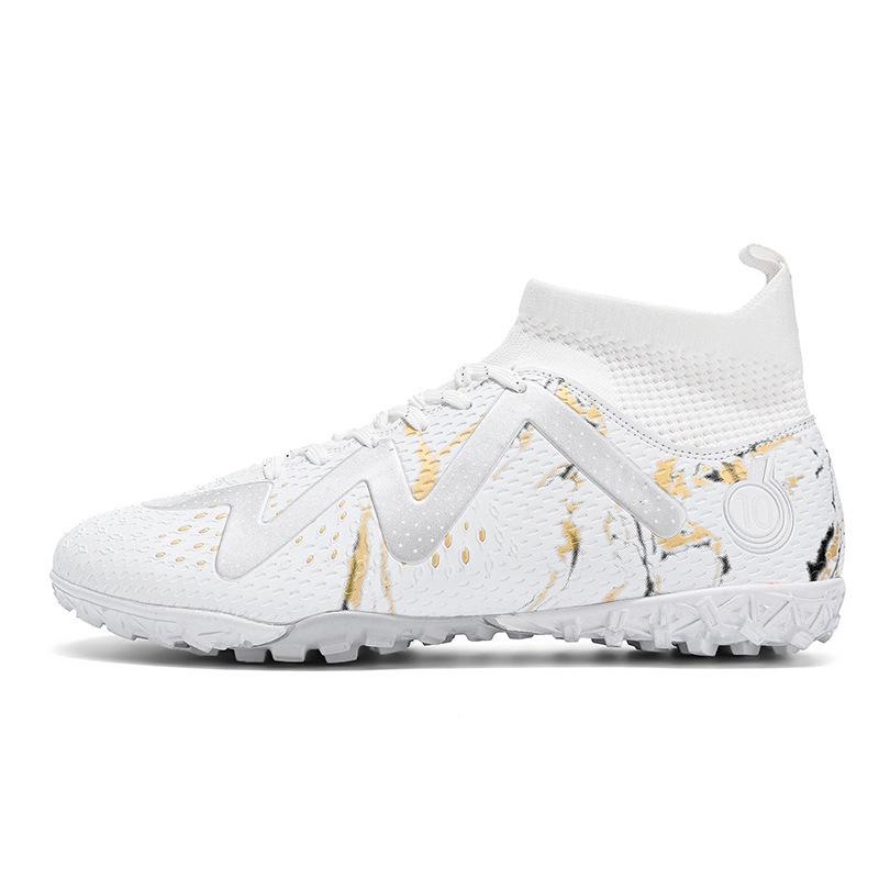 Unisex High-Top Football Shoes, Studded Grass Green Competition and Training Footwear