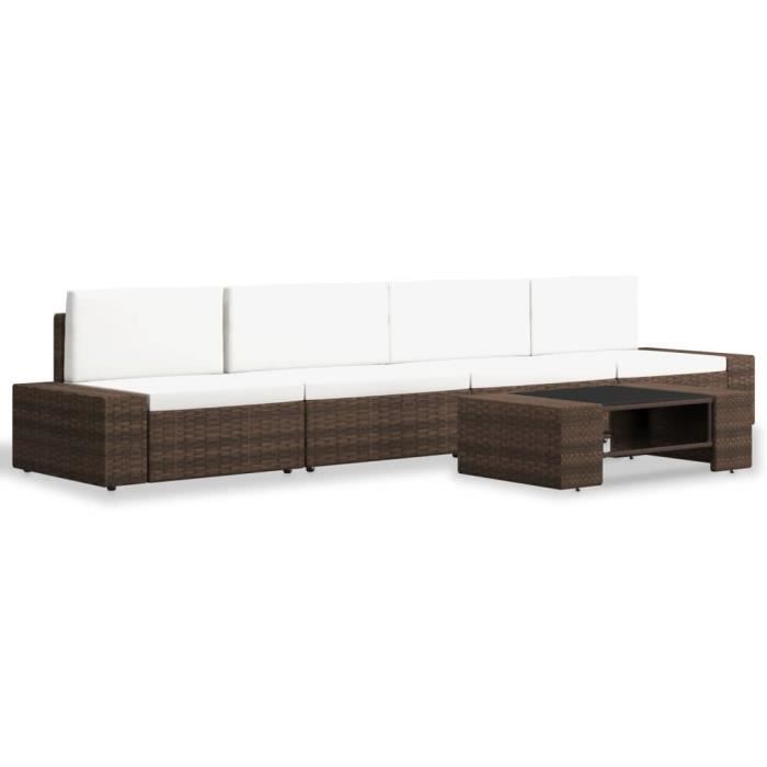 VidaXL Garden Furniture Set 5 Pcs Woven Resin Brown