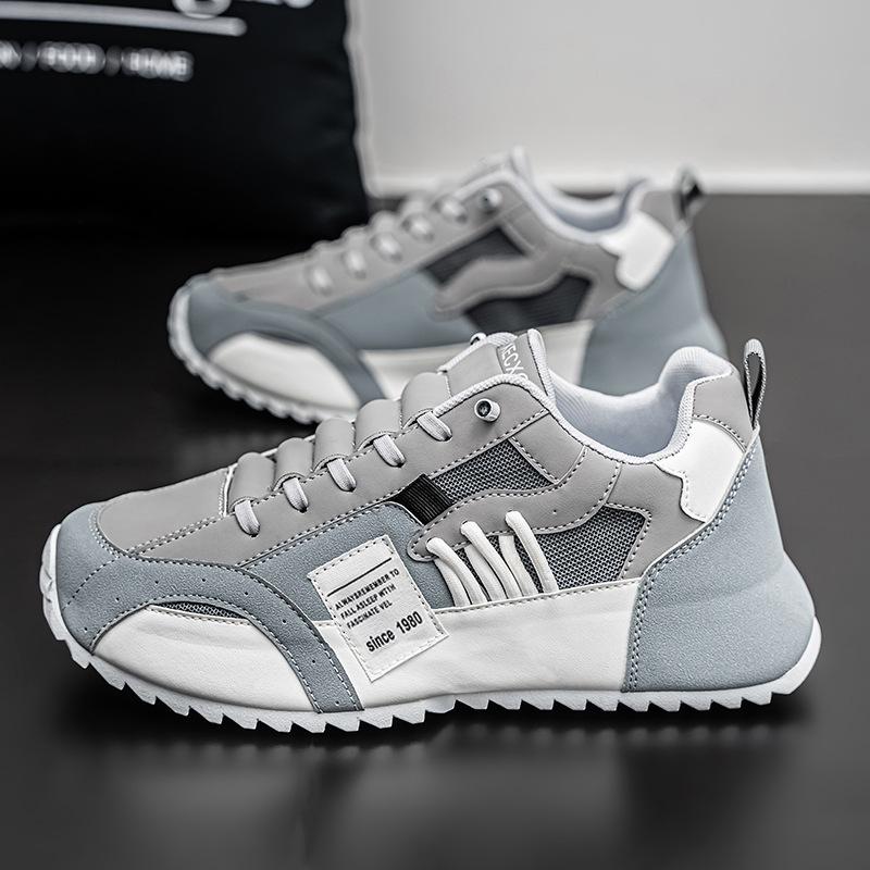 

Модные Новые Большие Размеры 47 48 Мужская Спортивная Обувь Удобная Дышащая На Шнуровке Повседневная Обувь Круглый Носок Подошва Обувь Кроссовки для Мужчин Tênis 39 серый