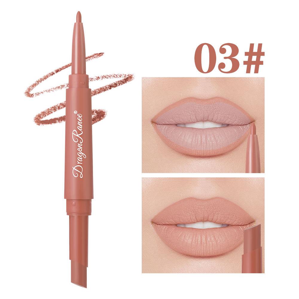 Dual Ended Lip Liner and Lipstick Pencil Retractable Design Long Lasting Smooth Application Waterproof Formula Suitable for Daily Use