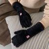 Travel gloves women autumn and winter gentle college wind solid color knitted fingers warm and cold cycling older children spring