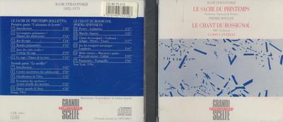CD IGOR STRAVINSKIJ, ORCHESTRE NATIONA - Le Sacre Des Printemps / Le Chant D CDE1065 Fonit Cetra 1989 Italie Classique Occasion