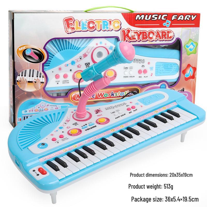 37-Key Children's Electronic Keyboard with Microphone - Early Education Musical Instrument