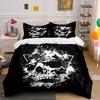 Skull Graphic Three-Piece Decor Soft Comfortable Duvet Cover Bedding Set Included 1*Duvet Cover & 2*Pillowcases, Gift