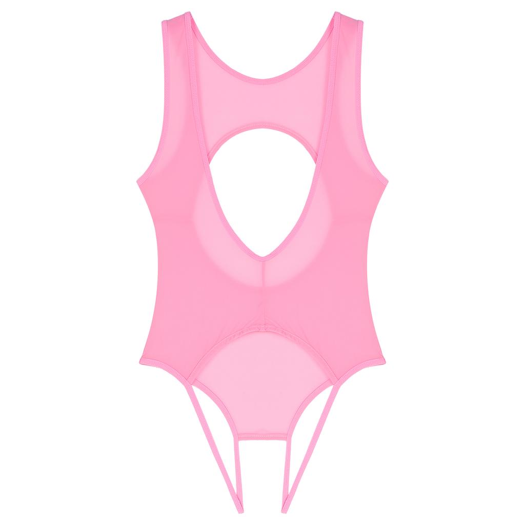 Dámské Micro Bikini Monokiny Plavky Vysoký střih Rozkrokové punčochové kalhoty Tanga Trikot Catsuit Teddy Body Body Spodní prádlo Noční klub Oblečení