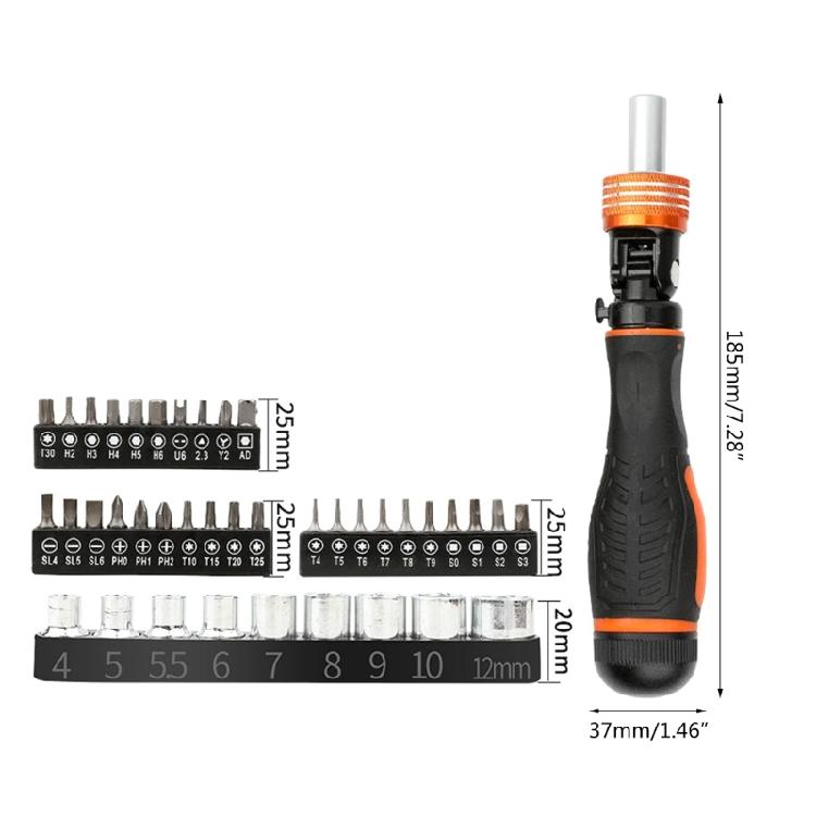 Innovative Ratchet Screwdriver with Magnetic Tips 40pcs for Various Applications