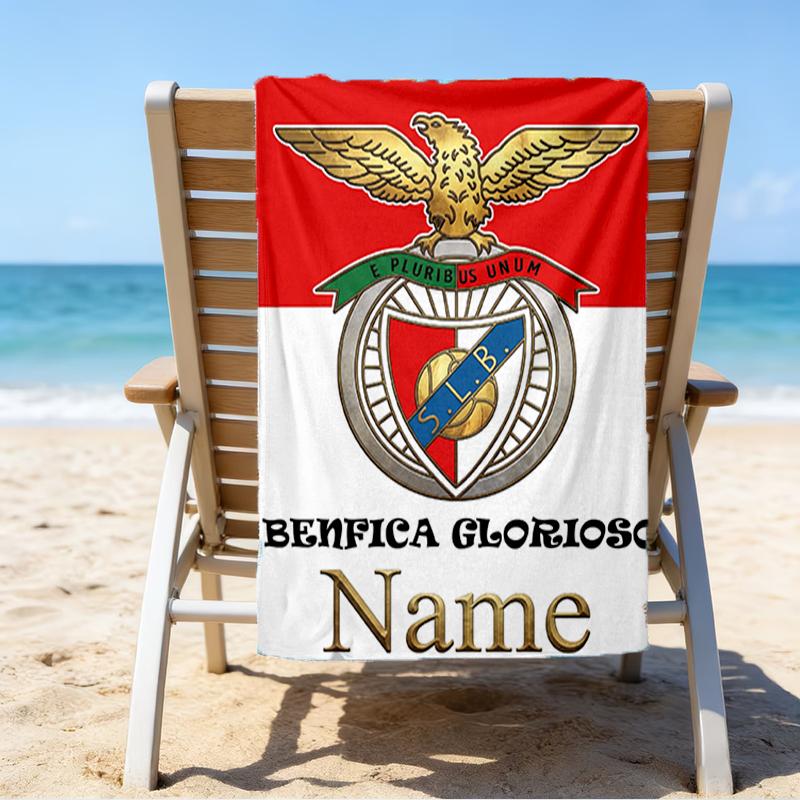 Custom Name Ultrasoft Beach Towel With Benfica Themeideal For Pool Camping Diving Perfect Travel Essential Vibrant Beach Towel