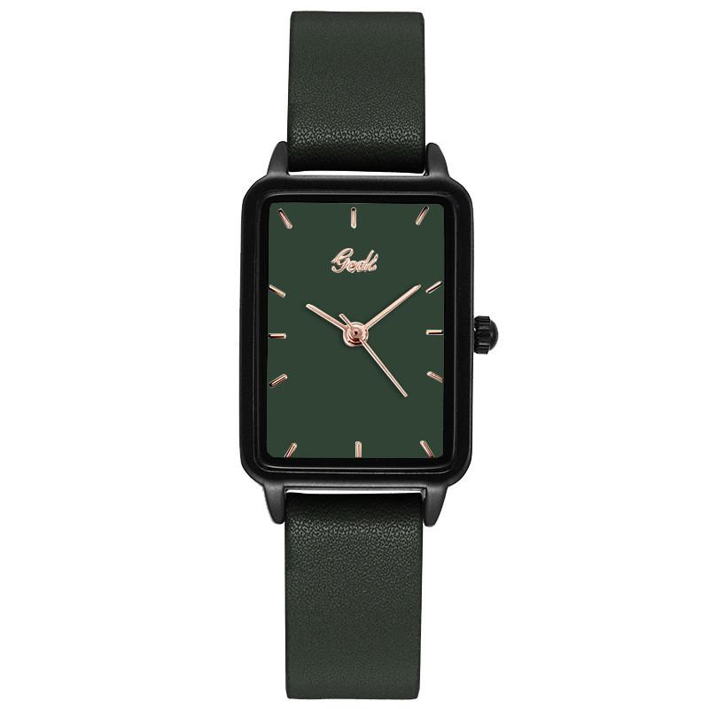 

Женские прямоугольные кварцевые часы с функцией для повседневного использования зелёный