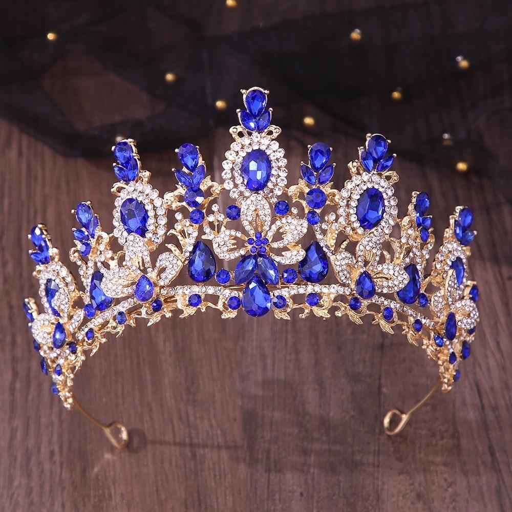 Handmade Crystal Crown Exquisite Baroque Headpiece Rhinestone Headband Bridal Tiara Bridesmaid