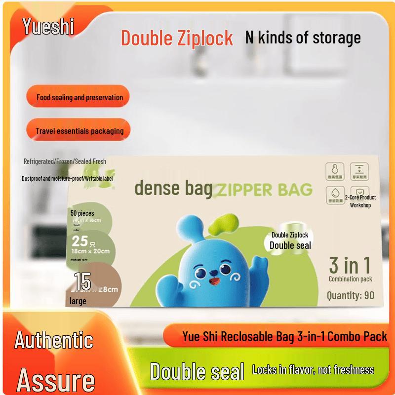 Yueshi Double Zipper Food Storage Bags