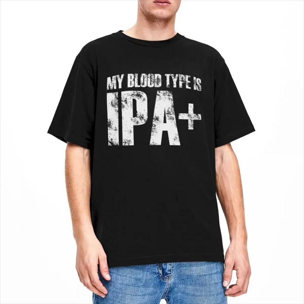 My Blood Type Is Ipa Merch Shirt for Men Women Craft Beer Lover Vintage  Graphic Printed Tees