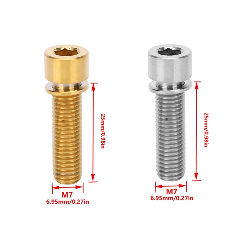 4Pcs Titanium Alloy Bicycle Stem Screws With Washers Stem Inner Hex Screws  Stem Assembly