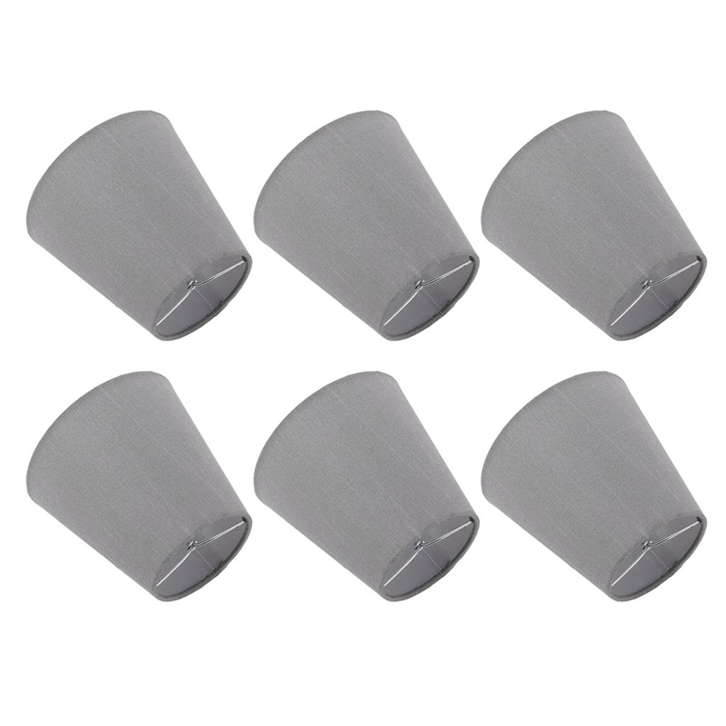 6 stk Stoff Lampeskjerm God Lysgjennomgang E14 Lyspære Lampeskjerm Klassisk Stoff Lampeskjerm for Soverom