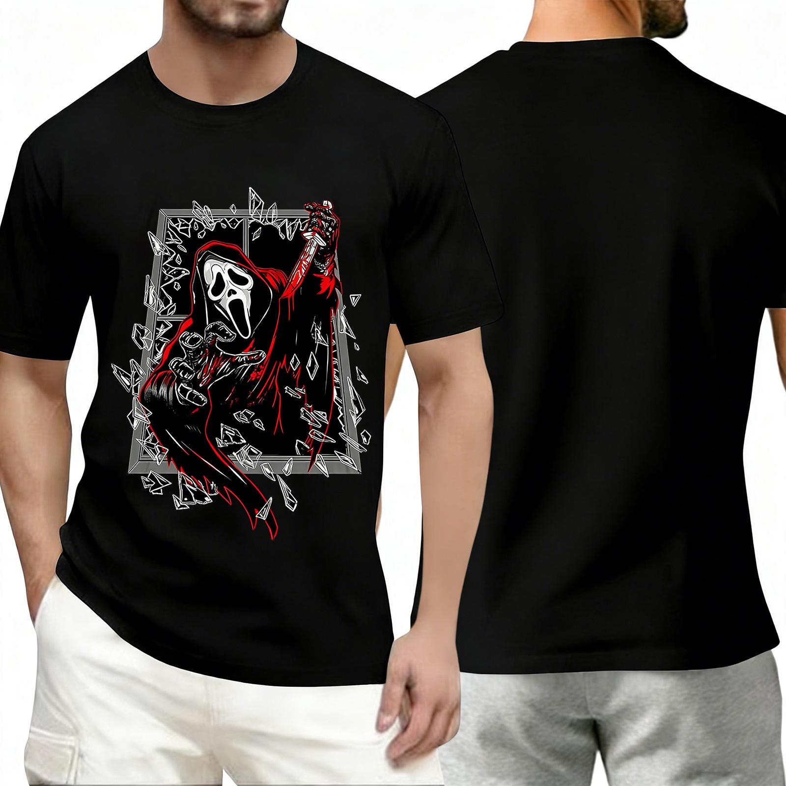 Men s short-sleeved fashionable casual everyday trendy letter print short-sleeved shirt XXXXL