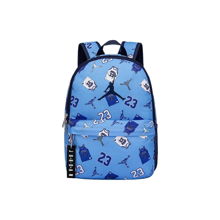 Jordan Logo Color Block Design Fabric Backpack Small Unisex Backpack Blue Dark-Blue JD2533027TD-001 Blue & Dark Blue