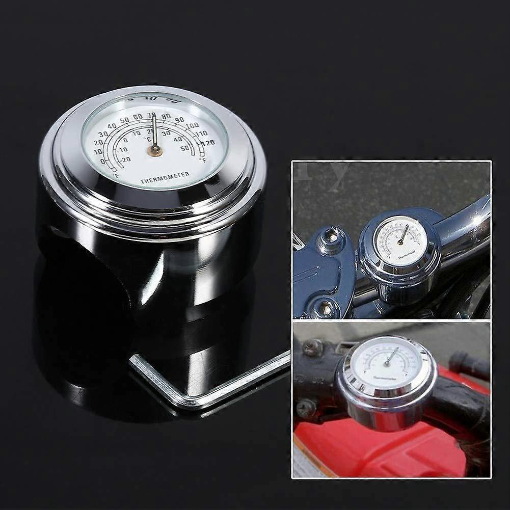 Motorcycle Handlebar Thermometer, 7/8 inch 1" Motorcycle Handlebar Mount Thermometer Waterproof Temp Dial
