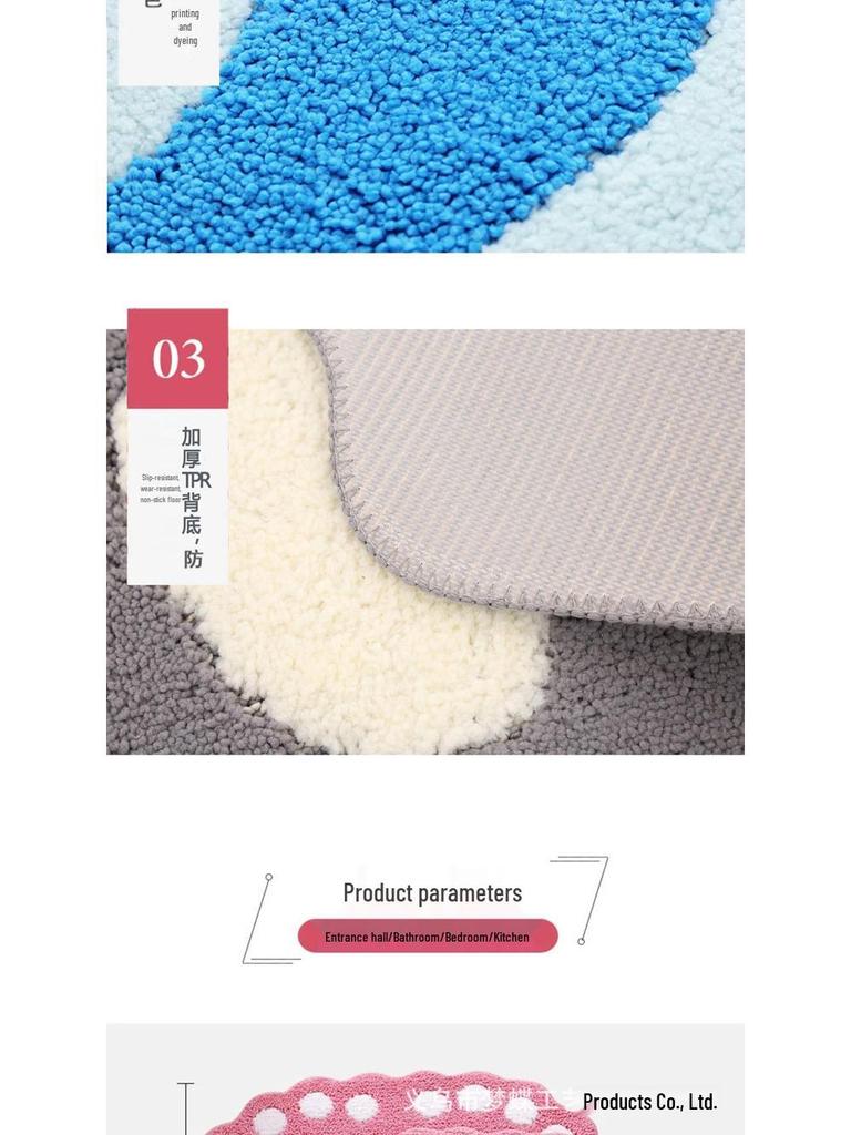 Thick Absorbent Non-Slip Bathroom Rug for Floors - Ideal for Living Room, Bedroom, and Entrance