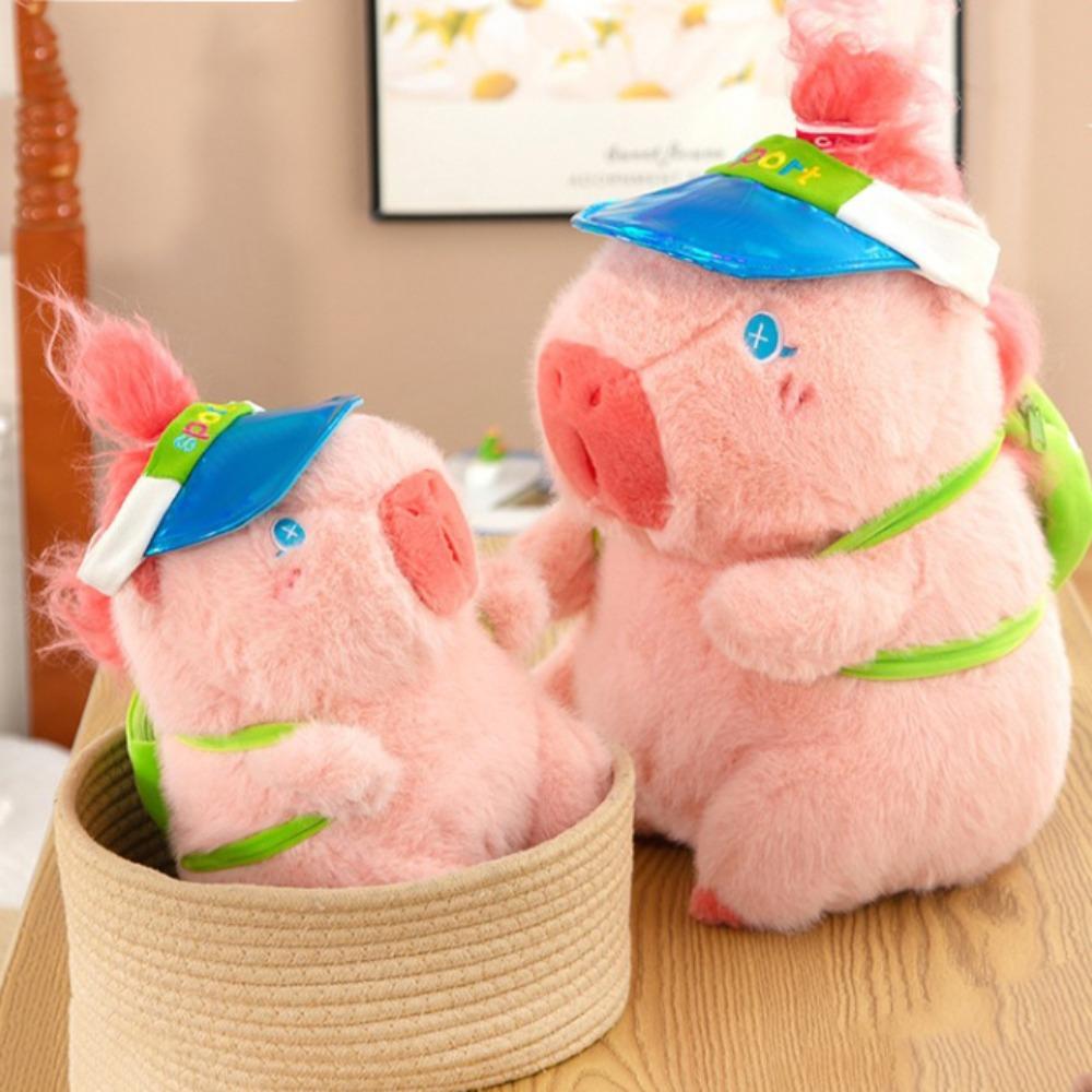 Sports Hat Capybara Plush Toy Cartoon Capibara Fluffty Doll Cute Capybara Plushies  Birthday Gift