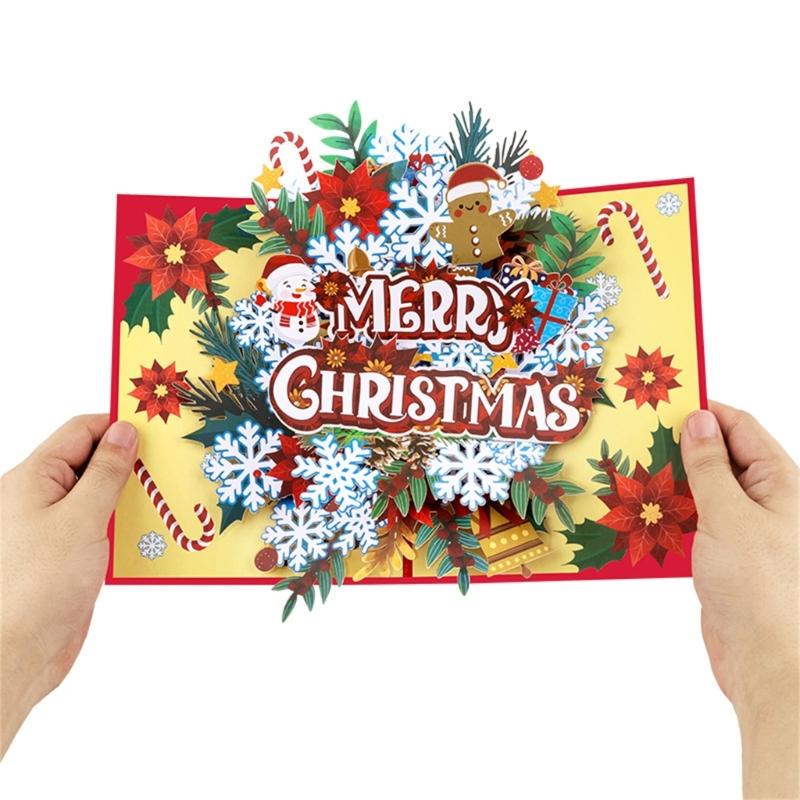 Multipurpose 3D Snowflake Popup Greeting Card with Envelope Handmade Paper Holiday Card For Birthdays And Celebration