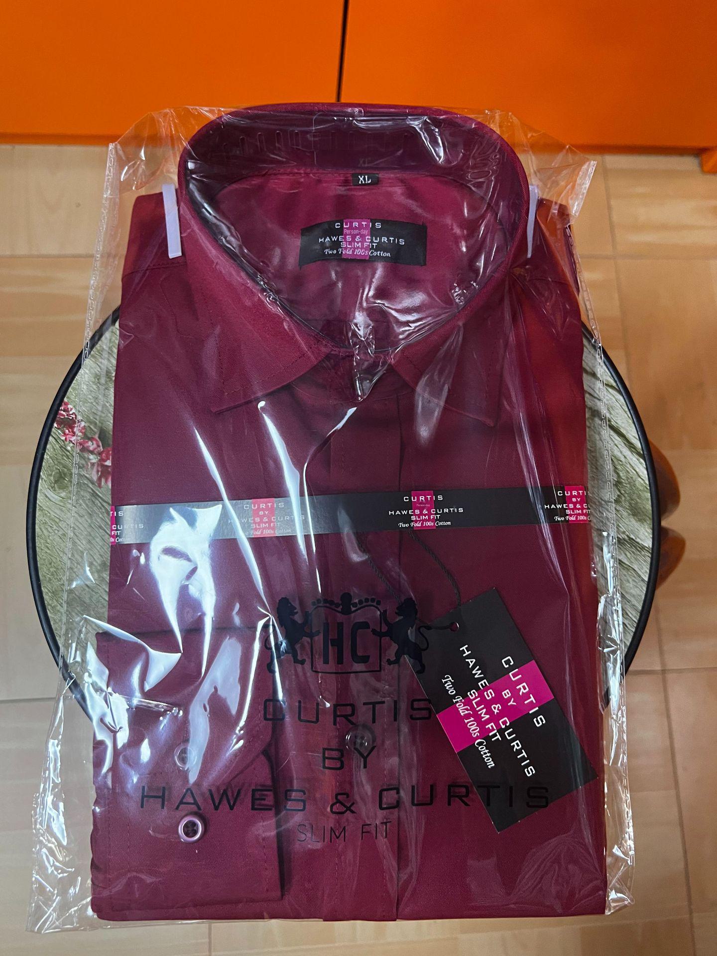 

Мужская приталенная рубашка с длинным рукавом, не требующая глажки, белая - повседневная деловая/профессиональная Triple Extra Large бордовый