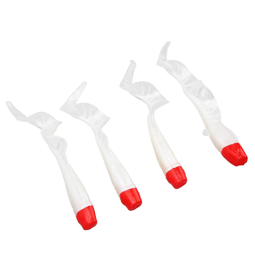 4 Pcs Fishing Lure Simulation Fishing Bait Lifelike PVC for Freshwater Bass Mandarin Fish Red White