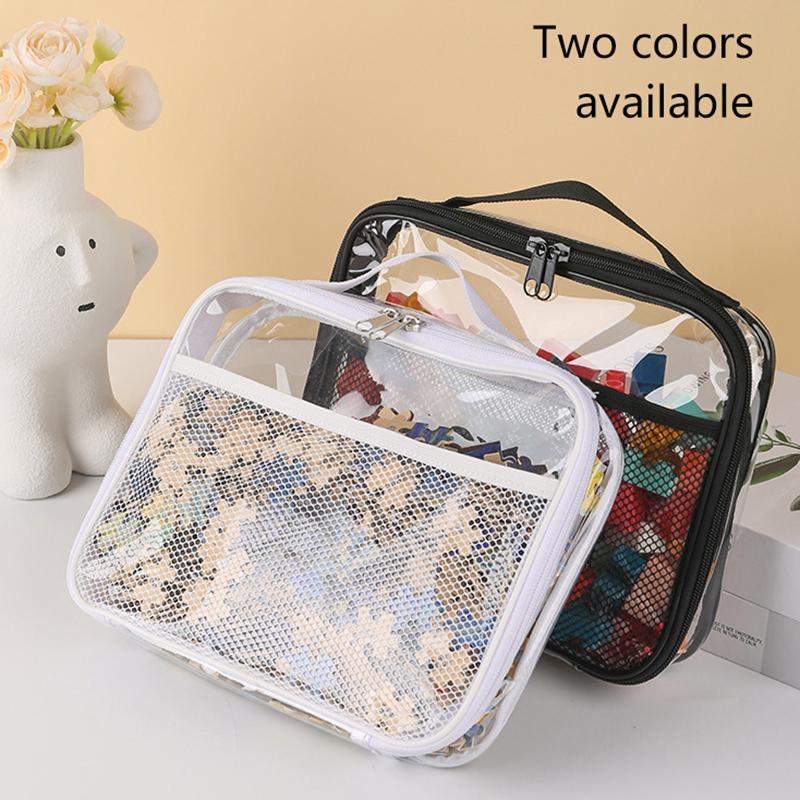 Large Capacity Block Toys Storage Bag Transparent Zipper Puzzle Block Organizer Bags Cosmetic Storage Organizer Bag