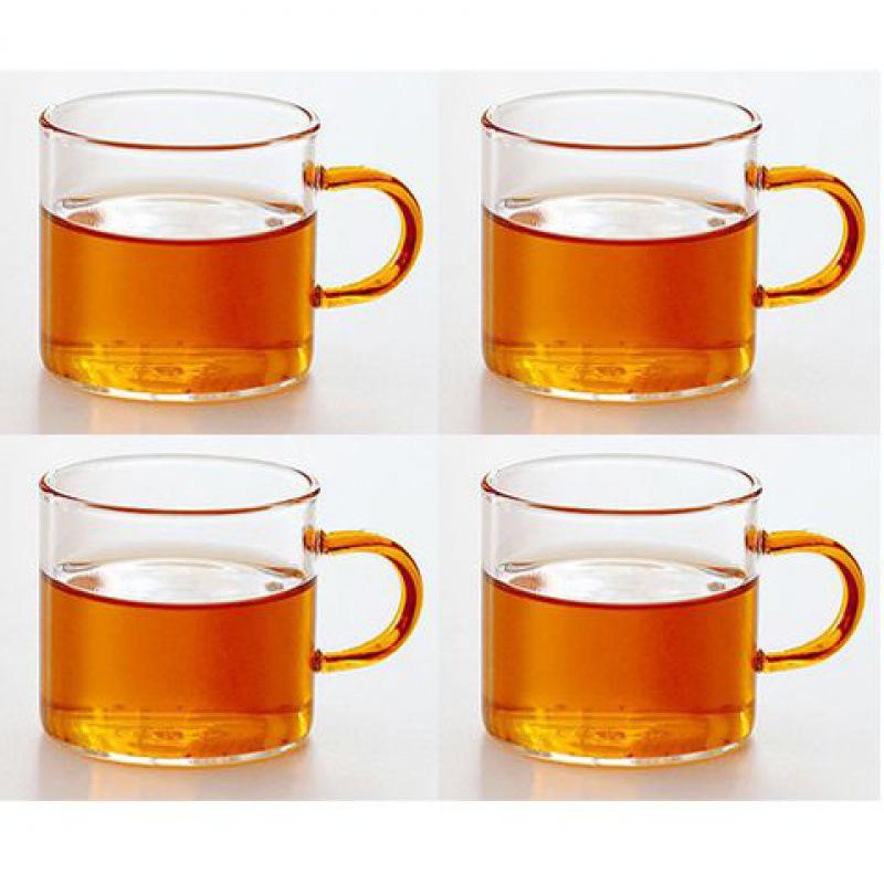 Heat-Resistant Glass Tea Cup with Handle - Household Gongfu Style, Transparent and Thickened for Individual Use