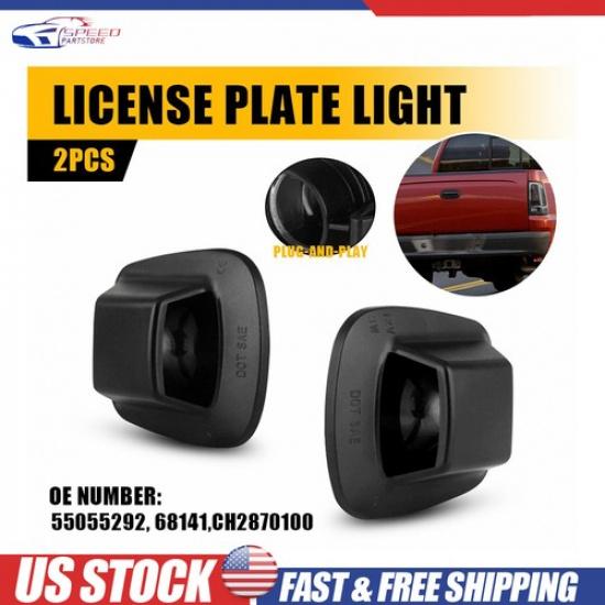 2x License Plate Light Housing Replacement Black For 2006-2009 Mitsubishi Raider